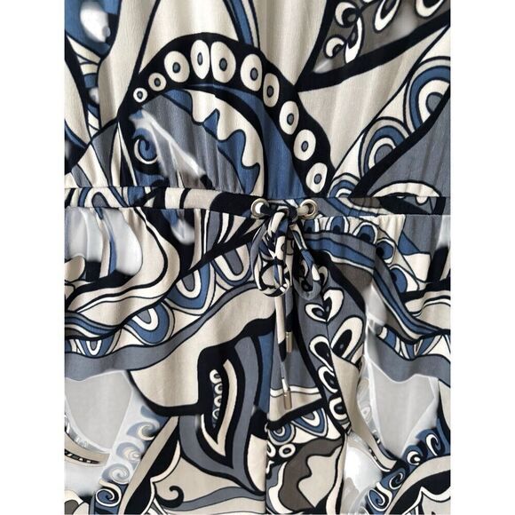 NEW Chico’s Travelers Classic Crop Jumpsuit size 4 US 20 22 White Blue - Picture 10 of 11